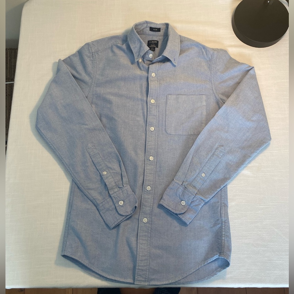 👔 J. Crew Men’s Slim-Fit Casual Button-Down – Light Blue – Size XS